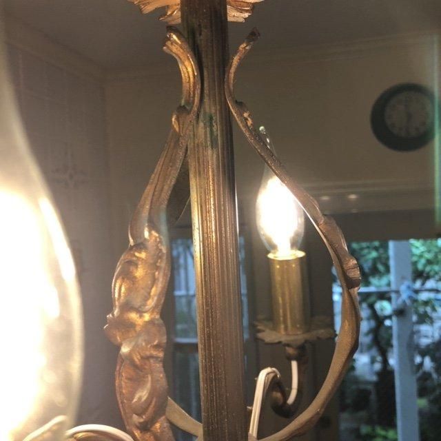 フランスアンティーク シャンデリア 4灯 真鍮製