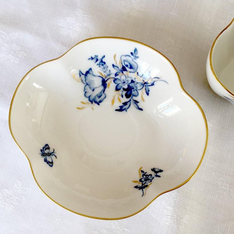 マイセン青い花の希少なモカカップ＆ソーサー