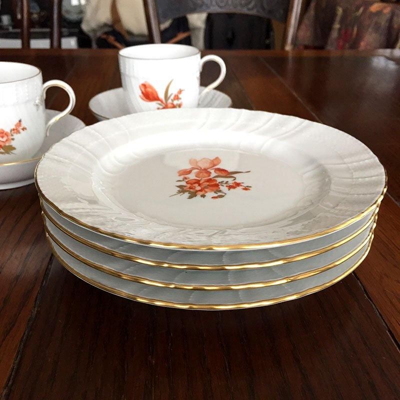 KPM野花描き新品ケーキプレート4種類