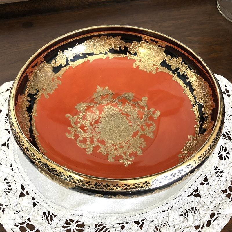 オールドノリタケ マルキ印 金盛花紋ボール プレート - ANTIQUE オールドノリタケ マルキ印 金盛花紋ボール プレート - ANTIQUE