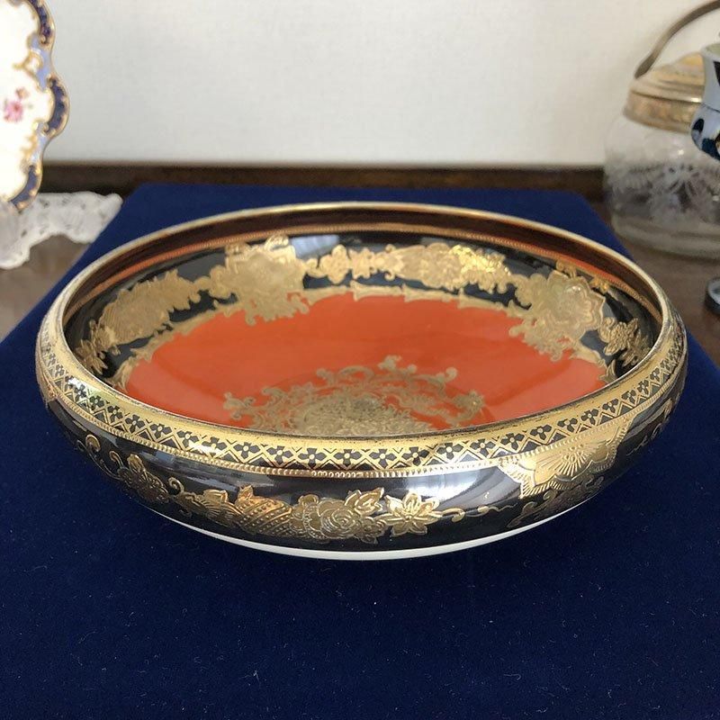 オールドノリタケ マルキ印 金盛花紋ボール プレート - ANTIQUE オールドノリタケ マルキ印 金盛花紋ボール プレート - ANTIQUE