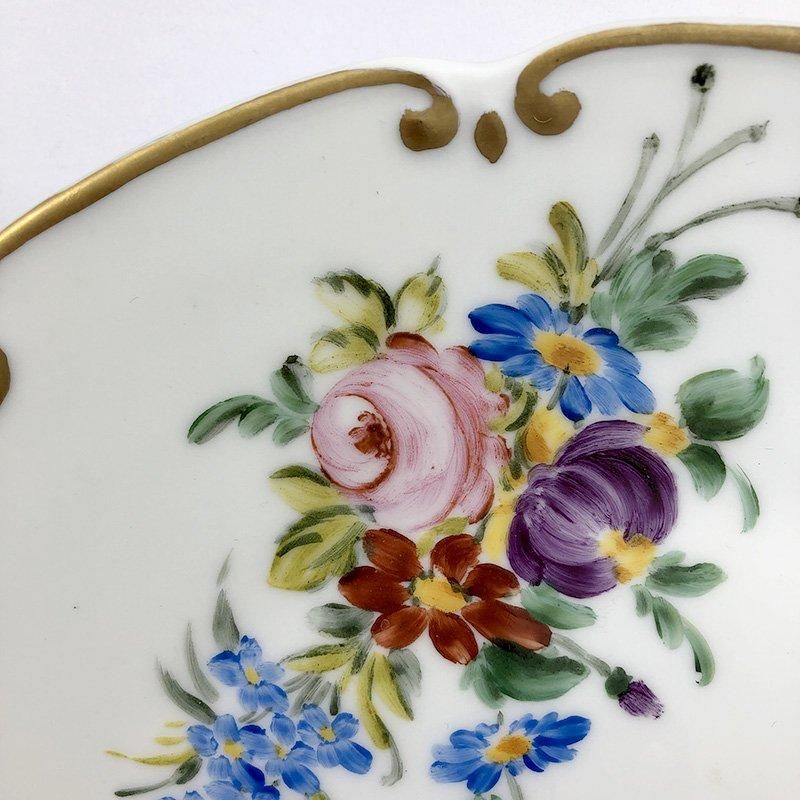 リモージュ 手描き絵皿 花柄 磁器 壁飾り用