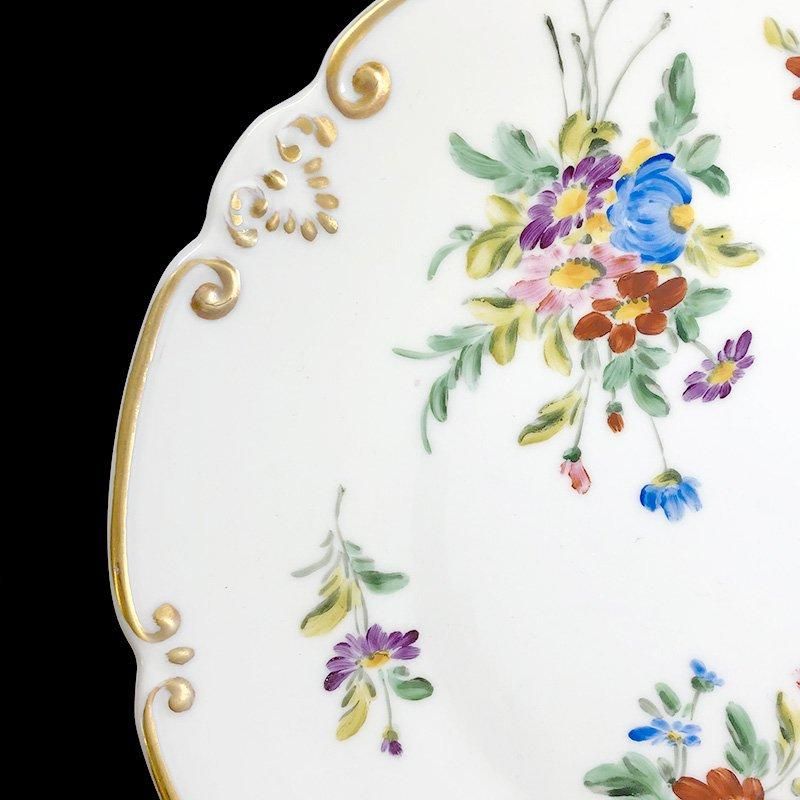 リモージュ 手描き絵皿 花柄 磁器 壁飾り用