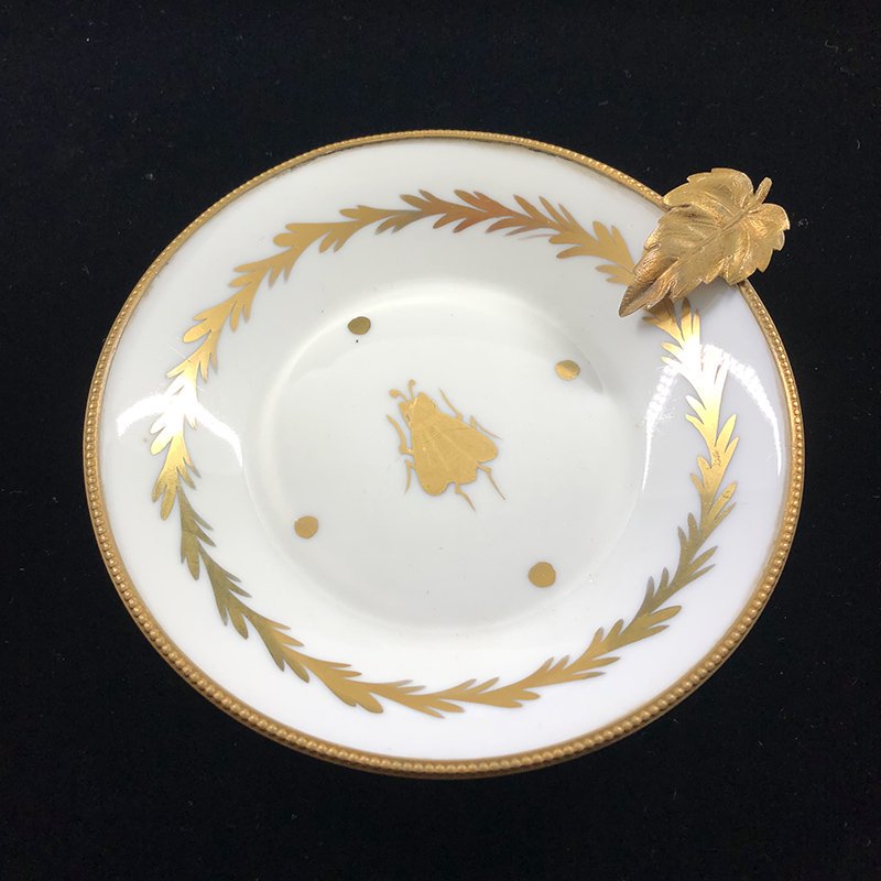 リモージュ　小皿（虫柄）　ポーセレンBHヴァンセンヌ  ゴールドフレーム　 Limogesの画像