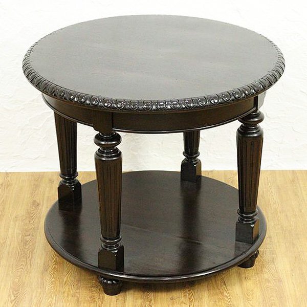洋館デザイン 丸テーブル カフェテーブル ティーテーブル 大正ロマン 昭和レトロ アンティーク 木製 シンプル の画像