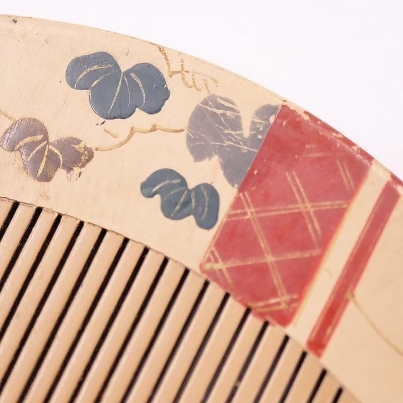 日本製漆塗り蒔絵螺鈿細工入りくし骨董品