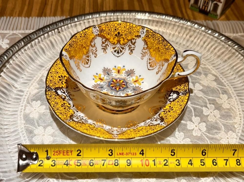 ヴィンテージ パラゴン マンダラ柄 カップ&ソーサー イエロー
