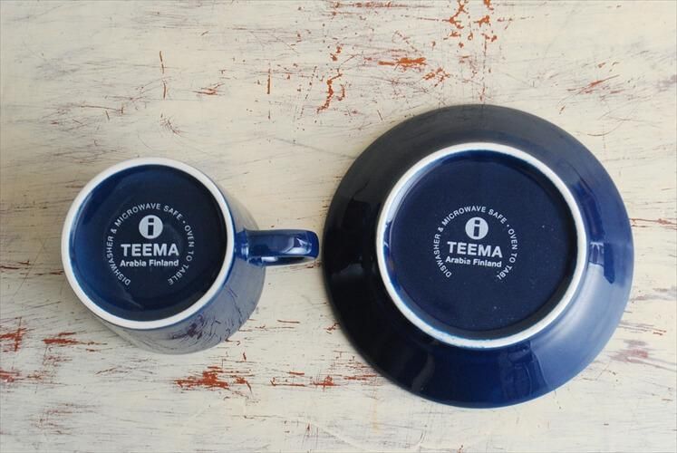 ARABIA/iittala Teema カップ＆ソーサー 廃盤色 ダークブルー