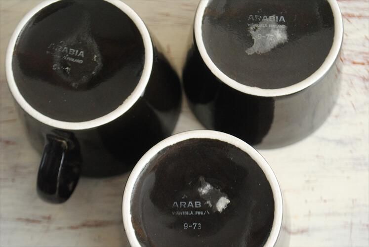 アンティーク アラビア キルタ カップ&ソーサー ブラック