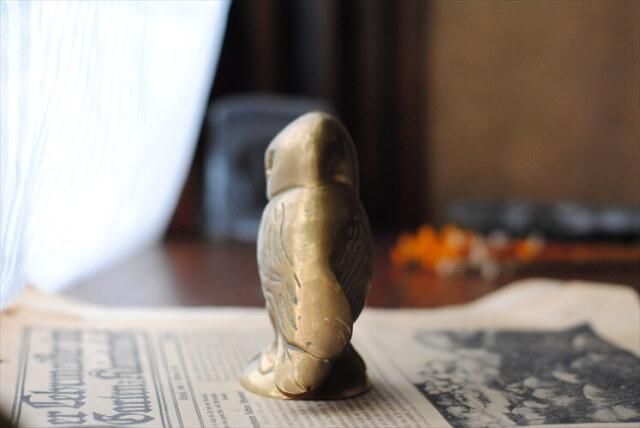 真鍮 フクロウ オブジェ アンティーク インテリア