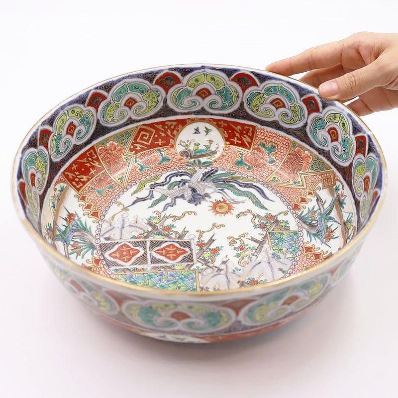 錦手 色絵 大鉢 大聖寺伊万里 盛り鉢 飾り鉢 カラフル 錦手 色絵 大鉢 大聖寺伊万里 盛り鉢 飾り鉢 カラフル