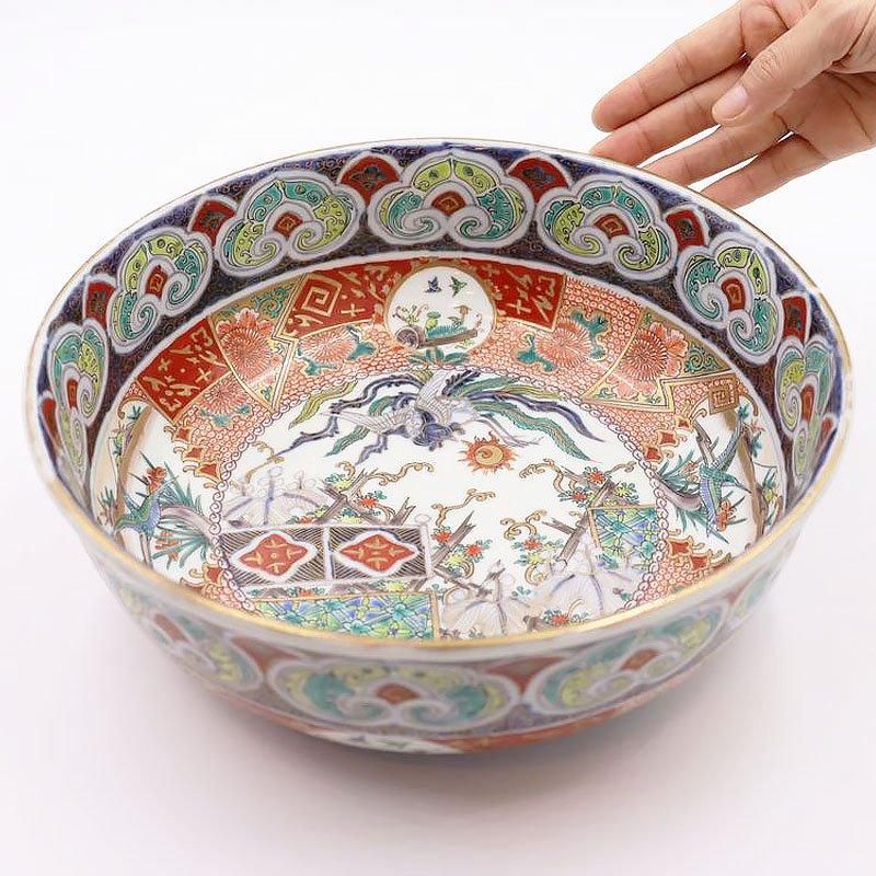 錦手 色絵 大鉢 大聖寺伊万里 盛り鉢 飾り鉢 カラフル 錦手 色絵 大鉢 大聖寺伊万里 盛り鉢 飾り鉢 カラフル