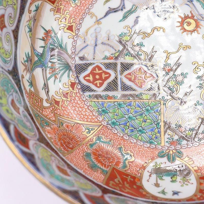 錦手 色絵 大鉢 大聖寺伊万里 盛り鉢 飾り鉢 カラフル 錦手 色絵 大鉢 大聖寺伊万里 盛り鉢 飾り鉢 カラフル