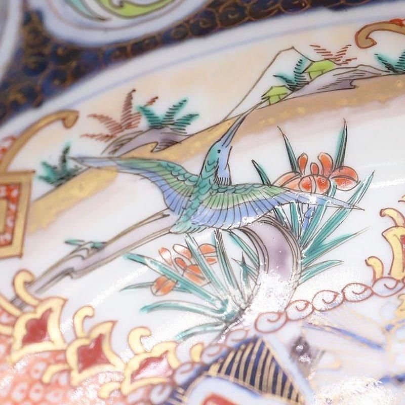 錦手 色絵 大鉢 大聖寺伊万里 盛り鉢 飾り鉢 カラフル 錦手 色絵 大鉢 大聖寺伊万里 盛り鉢 飾り鉢 カラフル