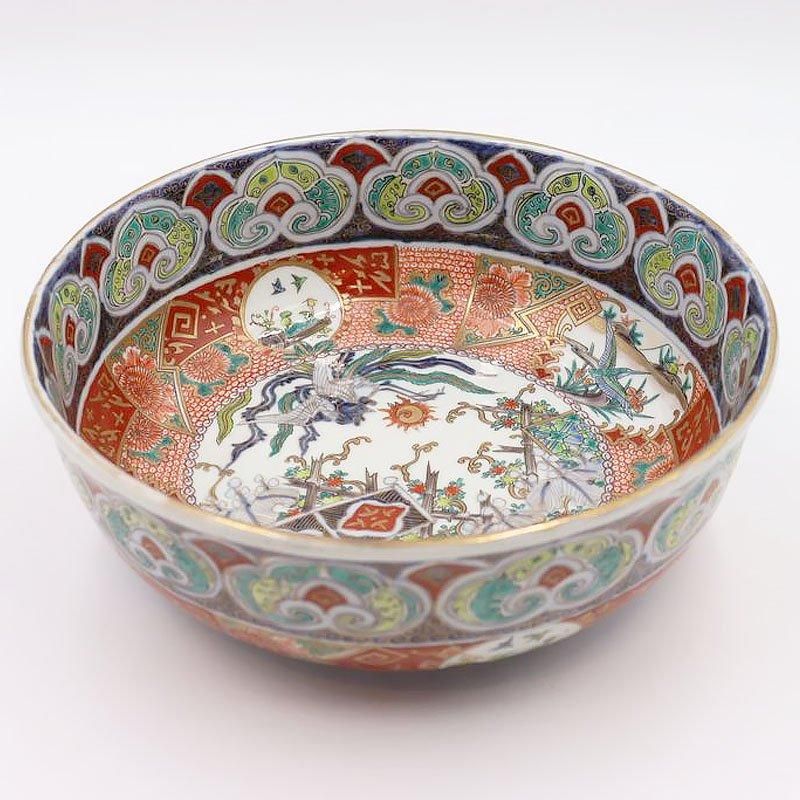 錦手 色絵 大鉢 大聖寺伊万里 盛り鉢 飾り鉢 カラフル 錦手 色絵 大鉢 大聖寺伊万里 盛り鉢 飾り鉢 カラフル