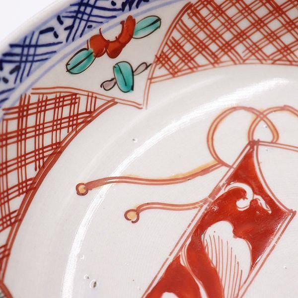 手描き 赤絵 大鉢 煮物鉢 アンティーク 骨董 和食器 カラフル
