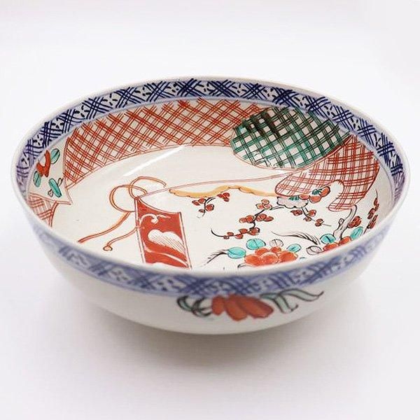 100 ％品質保証 手描き 赤絵 大鉢 煮物鉢 アンティーク 骨董 和食器 カラフル 工芸品