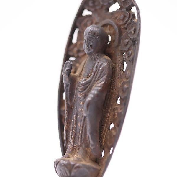古銅 阿弥陀如来 立像 小型 江戸末期 骨董品