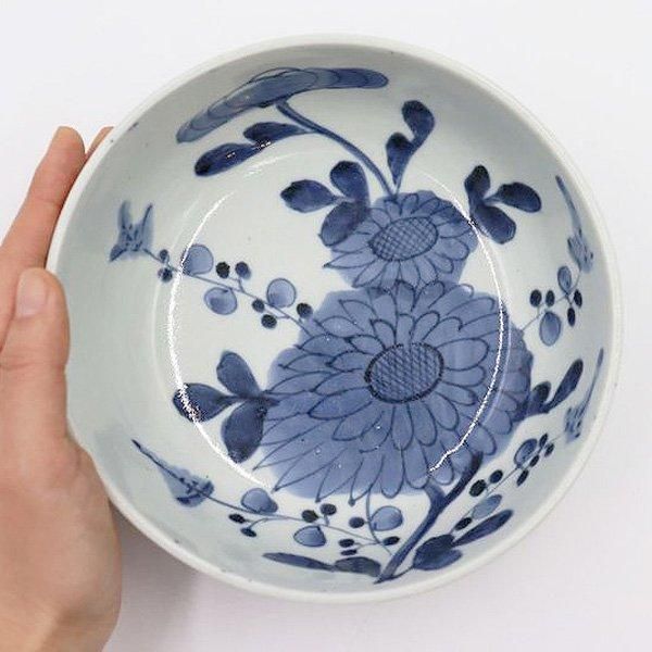 手描き 染付 中鉢 丼 呉須 藍 江戸・明治 アンティーク 和食器 手描き 染付 中鉢 丼 呉須 藍 江戸・明治 アンティーク 和食器