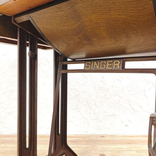 アンティーク シンガー 足踏みミシン 昭和レトロ 鉄脚付き