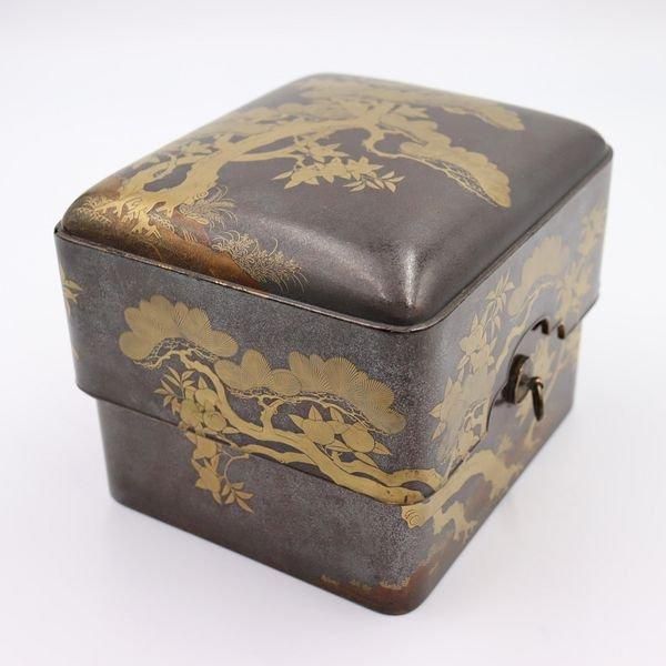 アンティーク 蒔絵手箱 橘の木 明治大正時代の小物入れ