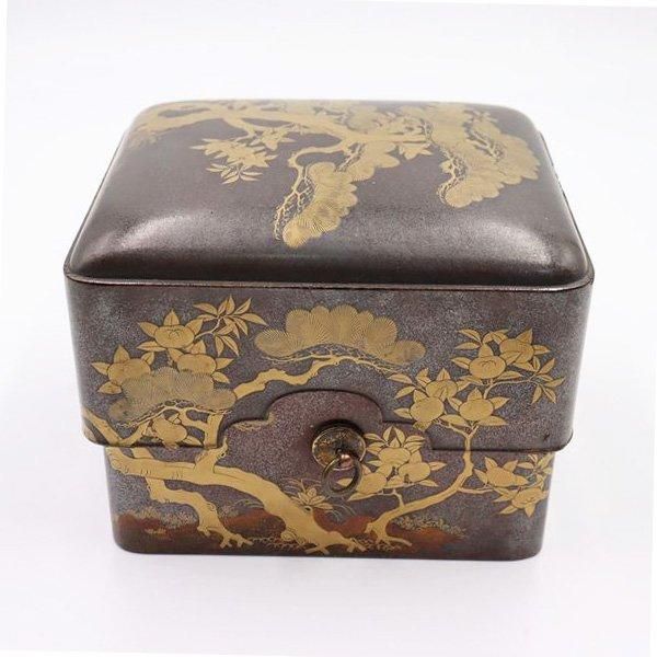 アンティーク 蒔絵手箱 橘の木 明治大正時代の小物入れ