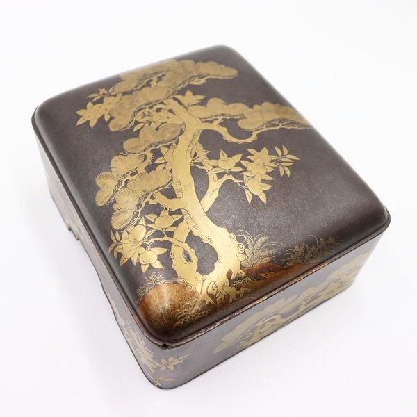 アンティーク 蒔絵手箱 橘の木 明治大正時代の小物入れ