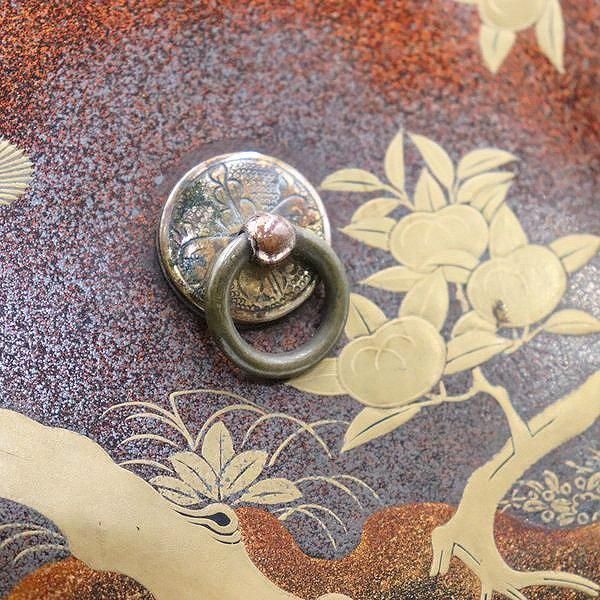 アンティーク 蒔絵手箱 橘の木 明治大正時代の小物入れ