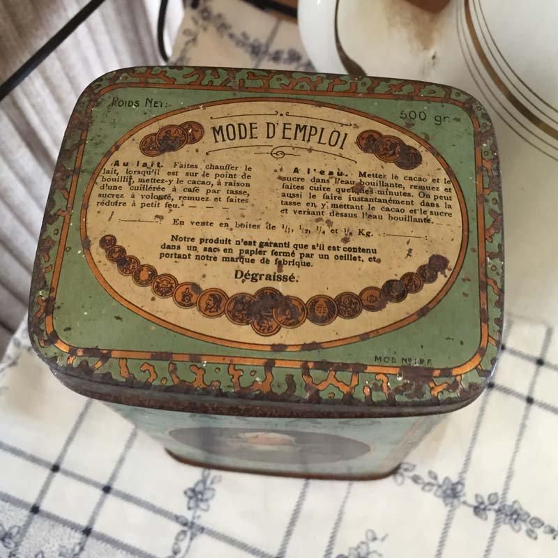 TIN缶 Bensdorp アンティークココア缶 - ANTIQUE LEAVES