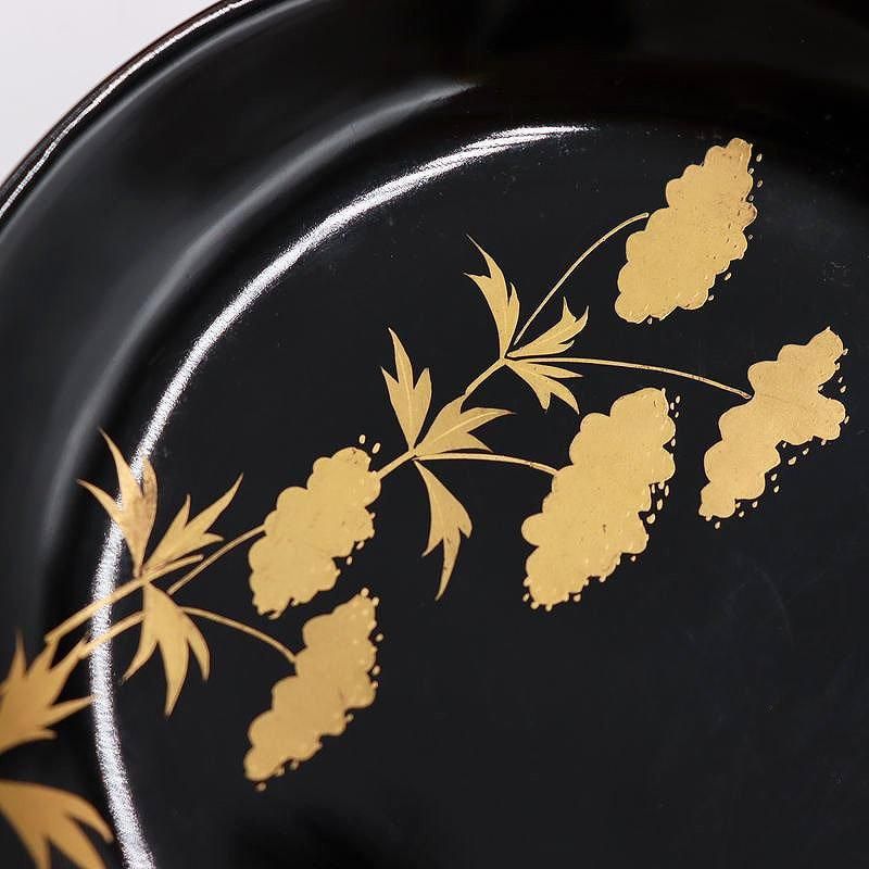 輪島塗　銘々皿　椿皿　菓子皿　５枚　古代朱　市中佑佳 氏　日展特選作家 椿皿 4.5 古代朱/溜 12-06405/06406 漆器の井助