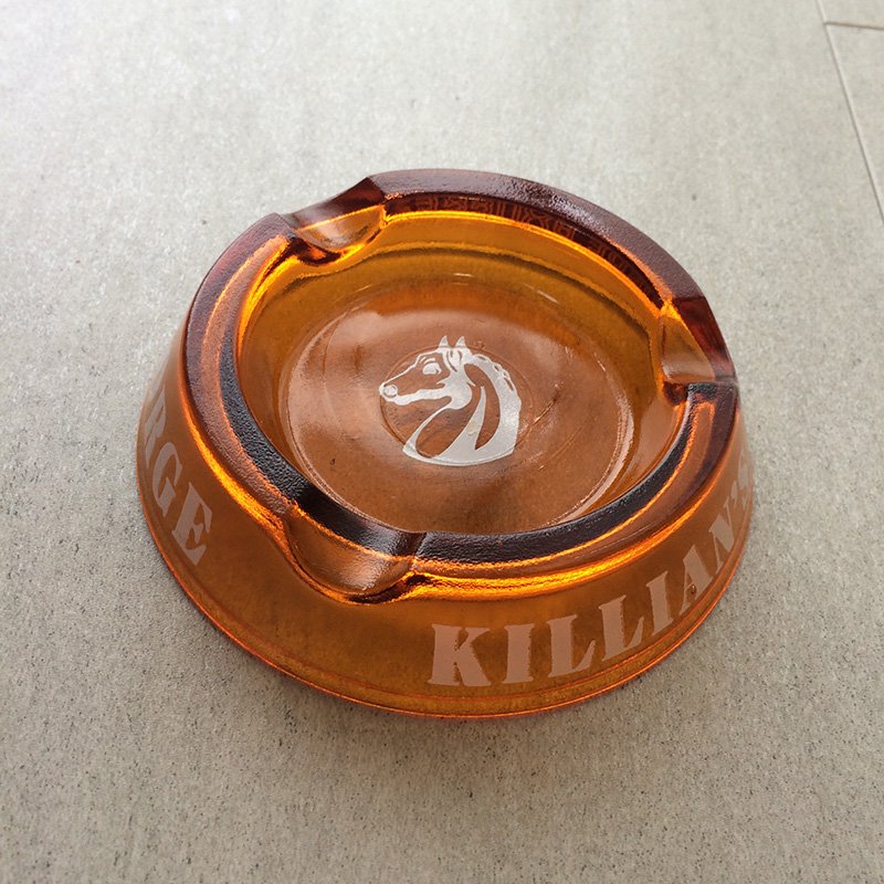 ヴィンテージ ガラス灰皿 クリアアンバー（KILLIAN’S）の画像