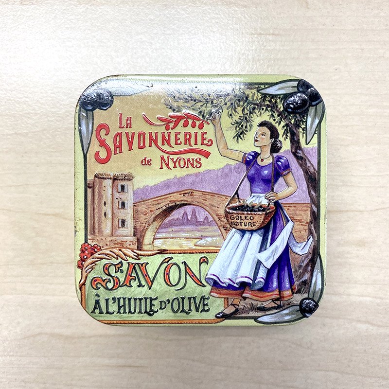 TIN缶 LA SAVONNERIE 小さなメタル缶（オリーブ摘み）の画像