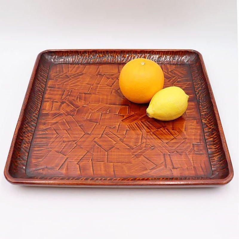 讃岐盆 手彫り 透漆塗り 昭和初期 木製アンティーク