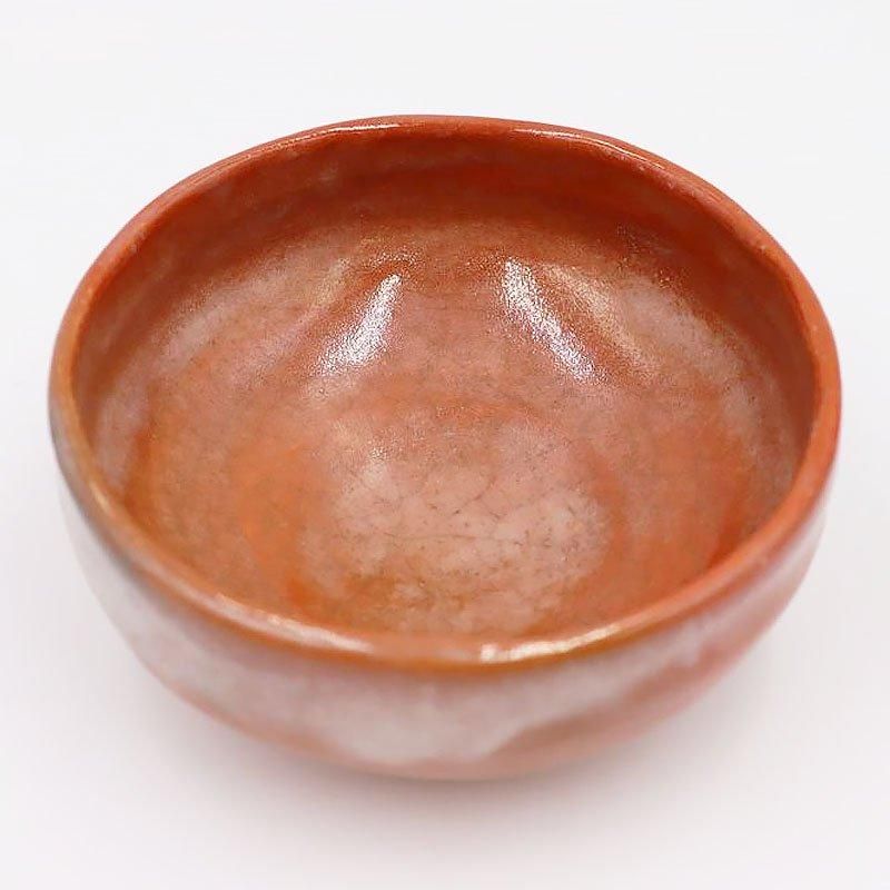 A 101 抹茶碗 赤楽 馬上杯 ・楽入作 ( 未使用品 ) 茶碗 松楽 楽茶碗 赤楽 貫入 馬上盃 銘 抹茶碗 茶道具 茶器 合箱