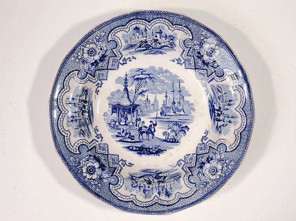 ブルーアンドホワイト 深皿 オランダ 阿蘭陀 ディナー皿 シチュー皿 アンティーク ヨーロッパの画像