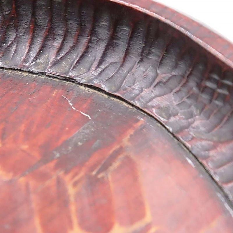 アンティーク 讃岐盆 手彫り楕円形 木製トレー 大正時代の民芸品