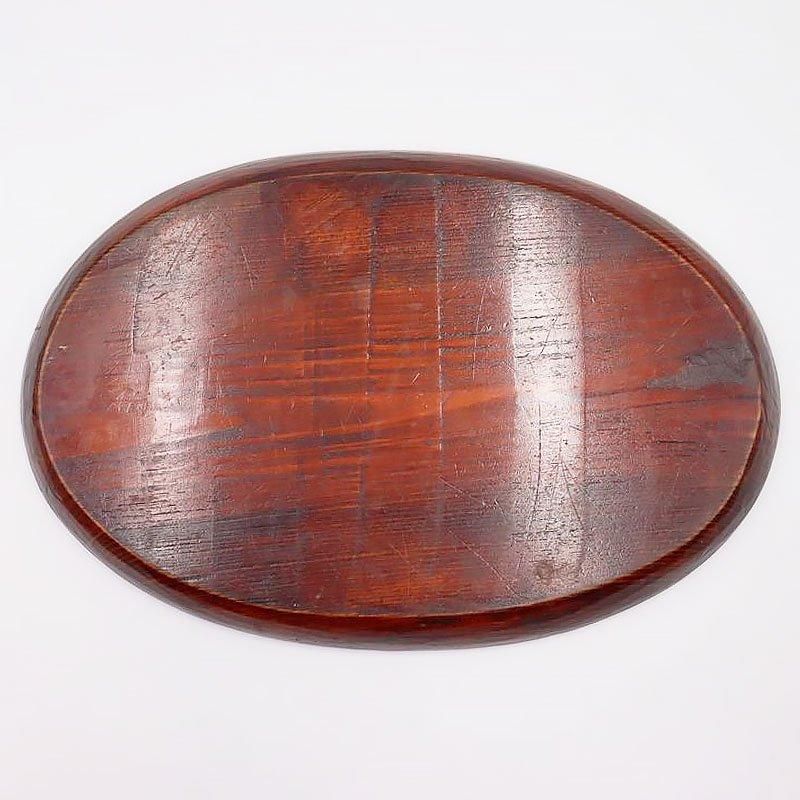 アンティーク 讃岐盆 手彫り楕円形 木製トレー 大正時代の民芸品