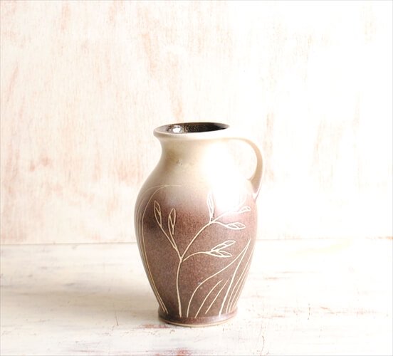 西ドイツ製 ヴィンテージ Bay Keramik 陶器の花瓶 花器 一輪挿し ミッドセンチュリー期 フラワーベース アンティーク_221213の画像