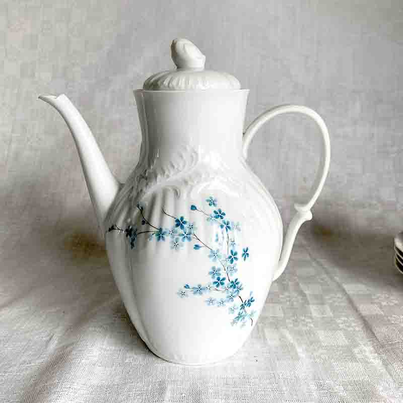 リモージュ くすみブルーの小花 枝物 ポット Limogesの画像