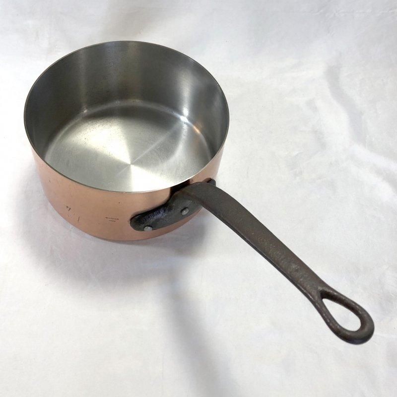 銅製 片手鍋 リベット留め(ポワロン フランス製)直径22cm 高さ11·5cm