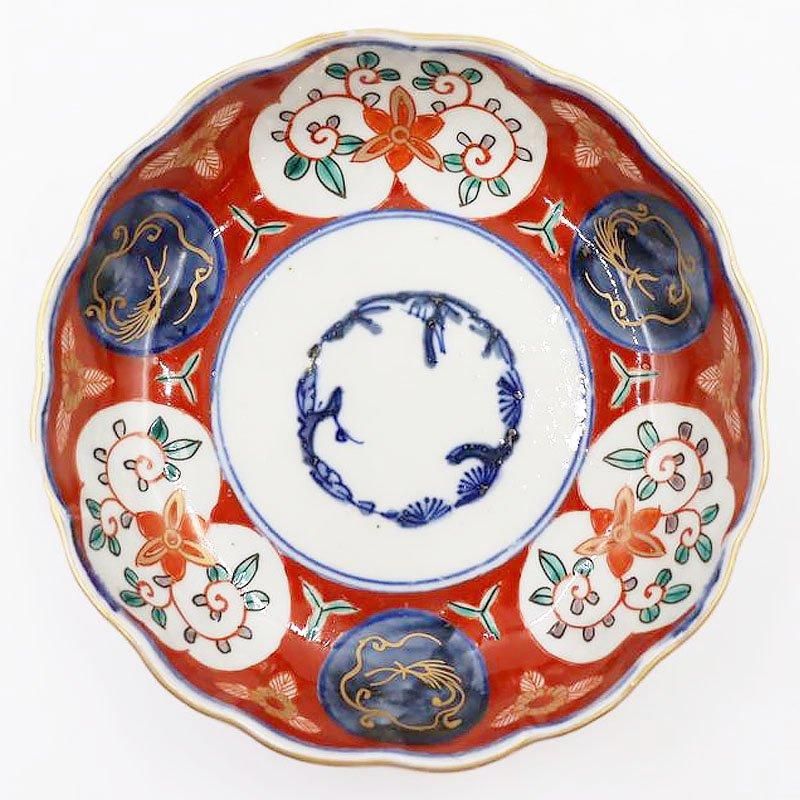 江戸期 成化年製 古伊万里 染付 蛸唐草文 松竹梅図 約45cm 1尺4