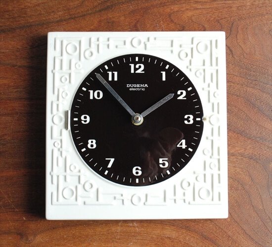 稼働品 訳あり ドイツ製 Dugena 壁時計 ドゥゲナ 電池式 壁掛け時計 セラミック キッチンクロック アンティーク_221226の画像