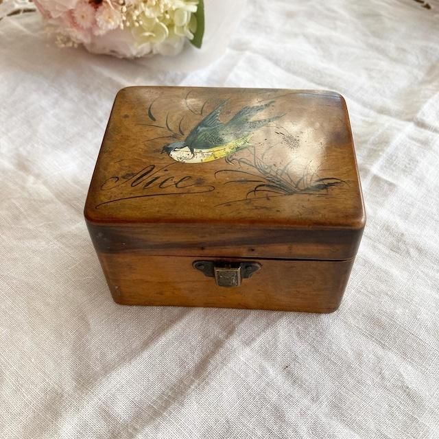 フランスアンティーク モシュリンヌ 木箱 ツバメ 19世紀初頭