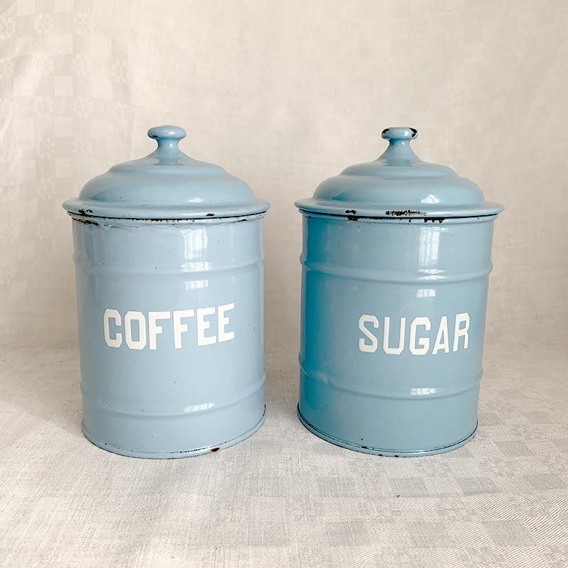 ホーローキャニスター コーヒー スカイブルー インテリア