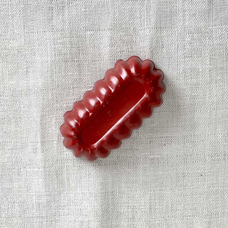 ブリキの焼き型　焼き菓子型 長オーバル（赤）
12KWcn81-6の画像