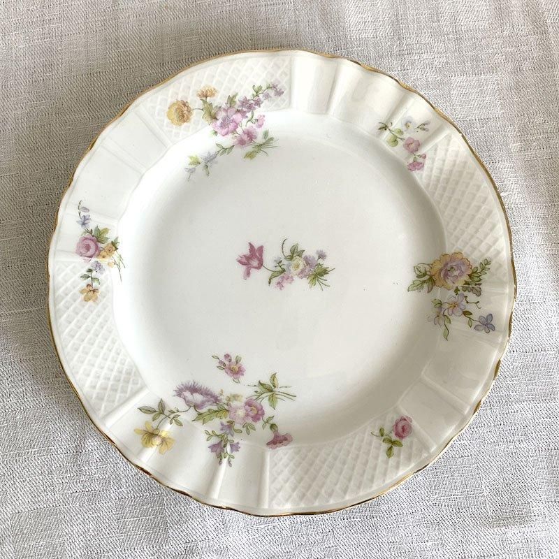 Limoges ベルナルド 金縁 優しい花柄のケーキ皿 12twba5 Limoges ベルナルド 金縁 優しい花柄のケーキ皿 12twba5