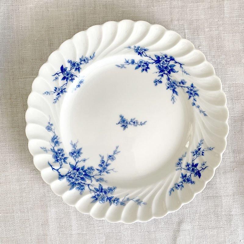 MarieDaageリモージュ 大皿 ディナープレート ブルー 水色 バタフライ