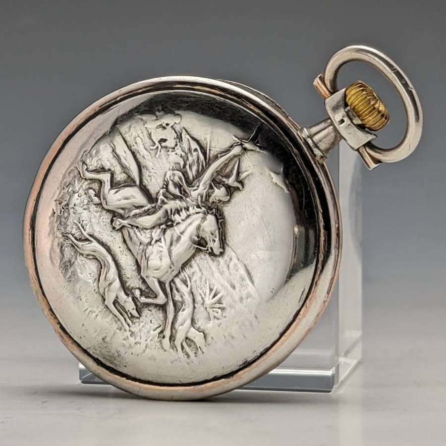 R.Schmid製　銀無垢　シルバー　ハンターケース　懐中時計