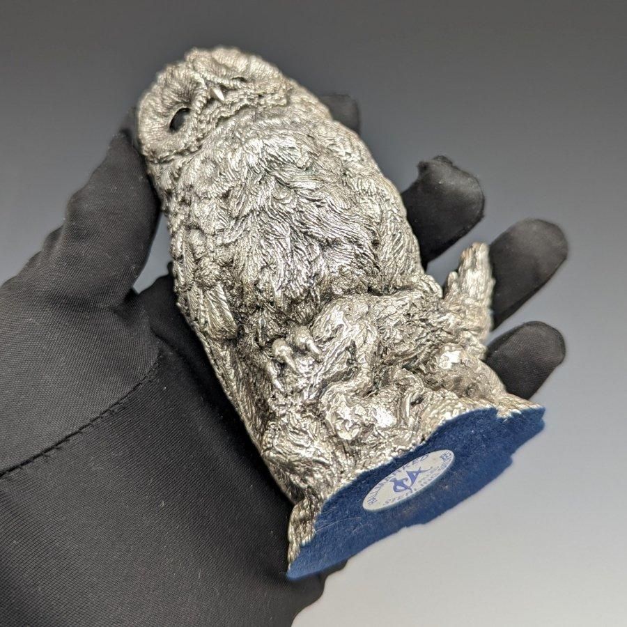 純銀張り彫刻 フクロウ オブジェ 385g 英国 カントリー 純銀張り彫刻 フクロウ オブジェ 385g 英国 カントリー