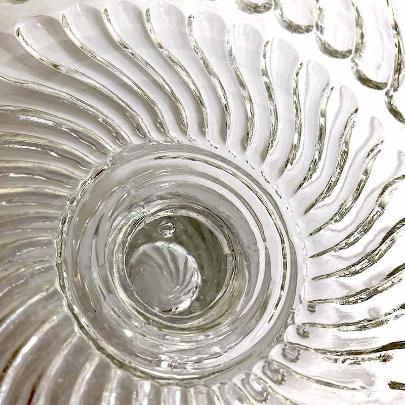 アンティーク螺旋模様ガラスケーキスタンド